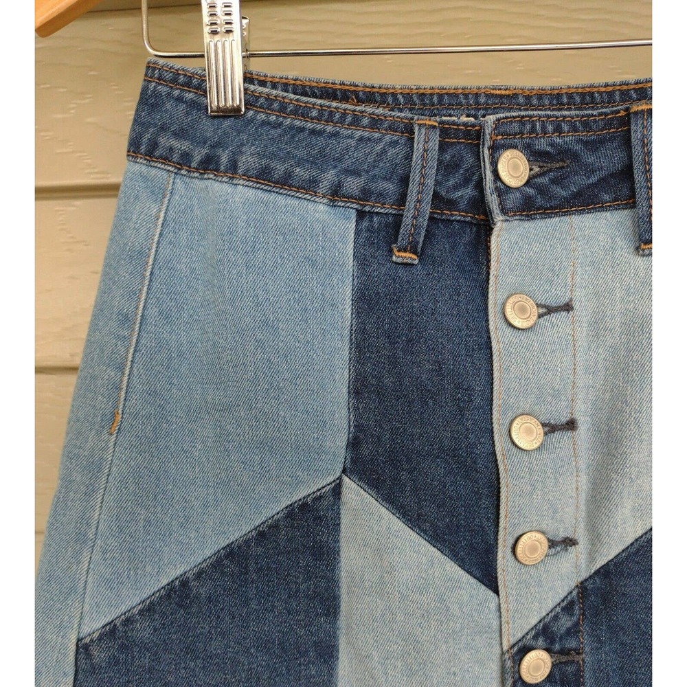 American Eagle Patchwork Mini Light Dark Wash But… - image 3